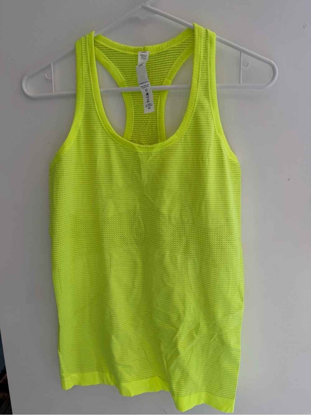 lululemon athletica Neon Yellow Racerback Tank